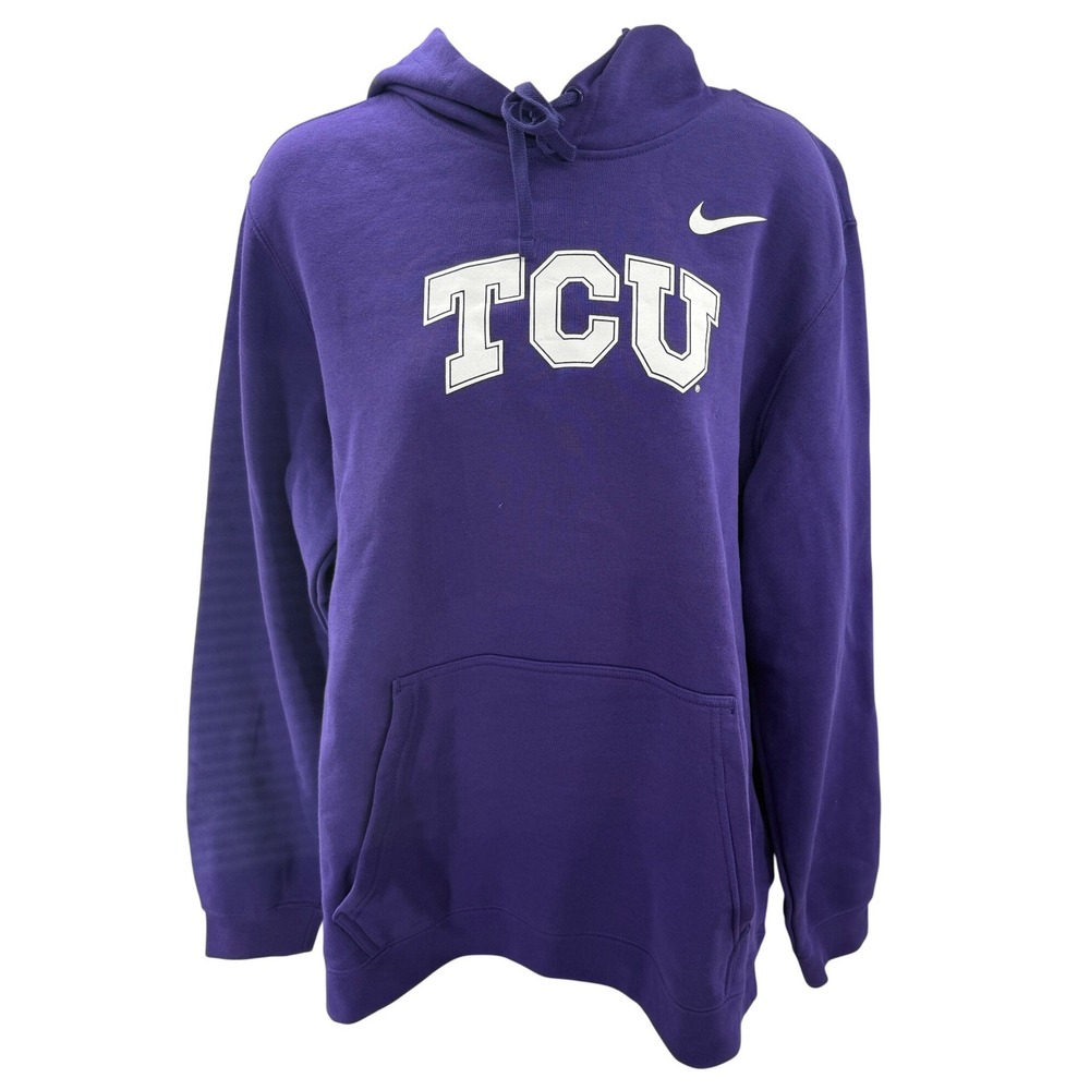 Nike TCU Horned Frogs Club Fleece Hoodie Sweatshirt Purple Mens Large NEW